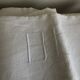 Linen sheet, reserve of antique trousseau, new with openwork and BL modernist L180