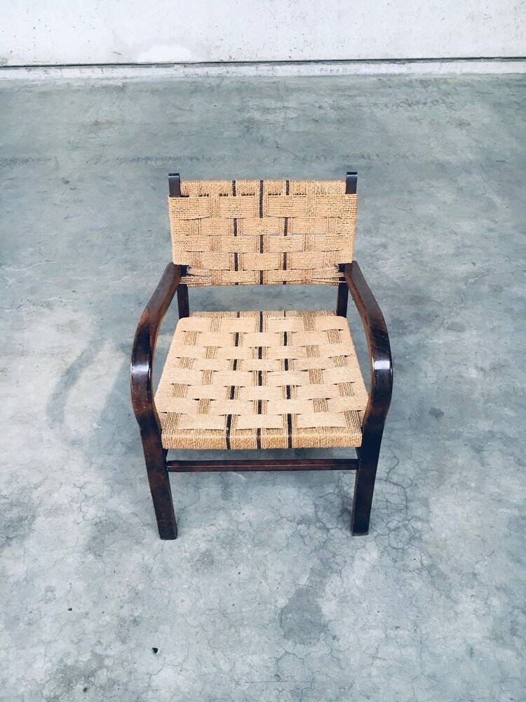 Bauhaus Style Rope Armchair by Axel Larsson, 1930s