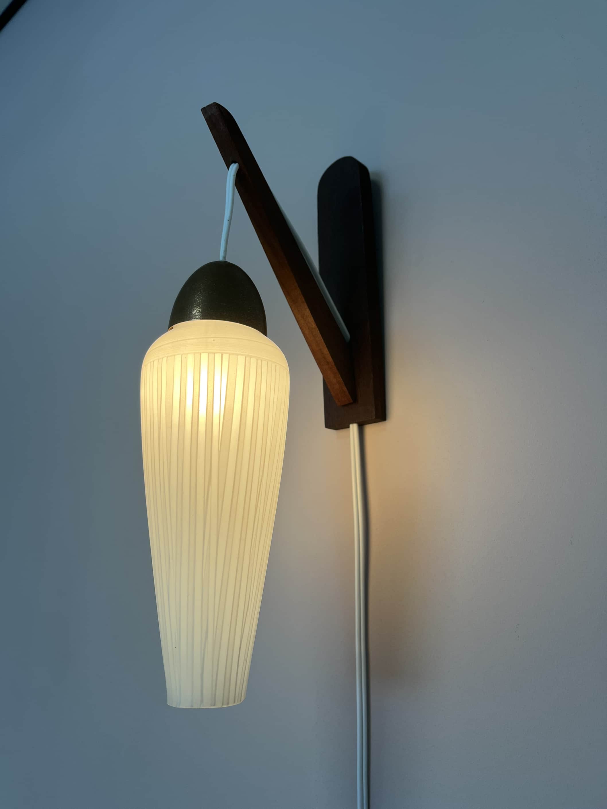 Vintage wall lamp glass danish design