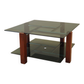 Table en verre, design italien, années 1970, production : Italie