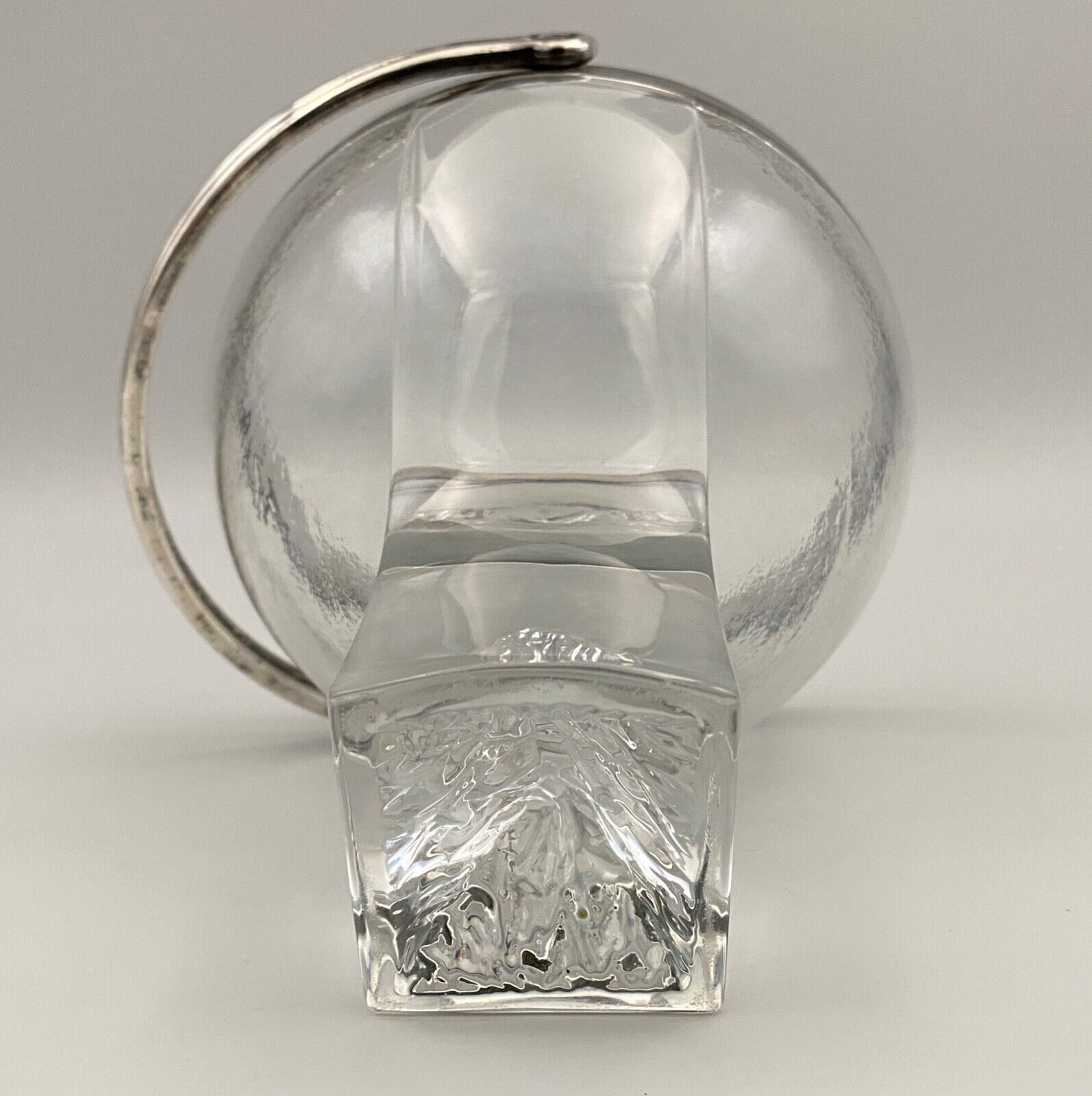 Ice bucket silver metal crystal block 1970