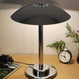 Mushroom lamp, chrome metal saucer, Aluminor, France, 1970