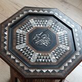 Octagonal pedestal in marquetry
