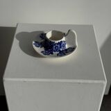 Vintage blue and white hand-held egg cup Poland D13