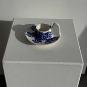 Vintage blue and white hand-held egg cup Poland D13