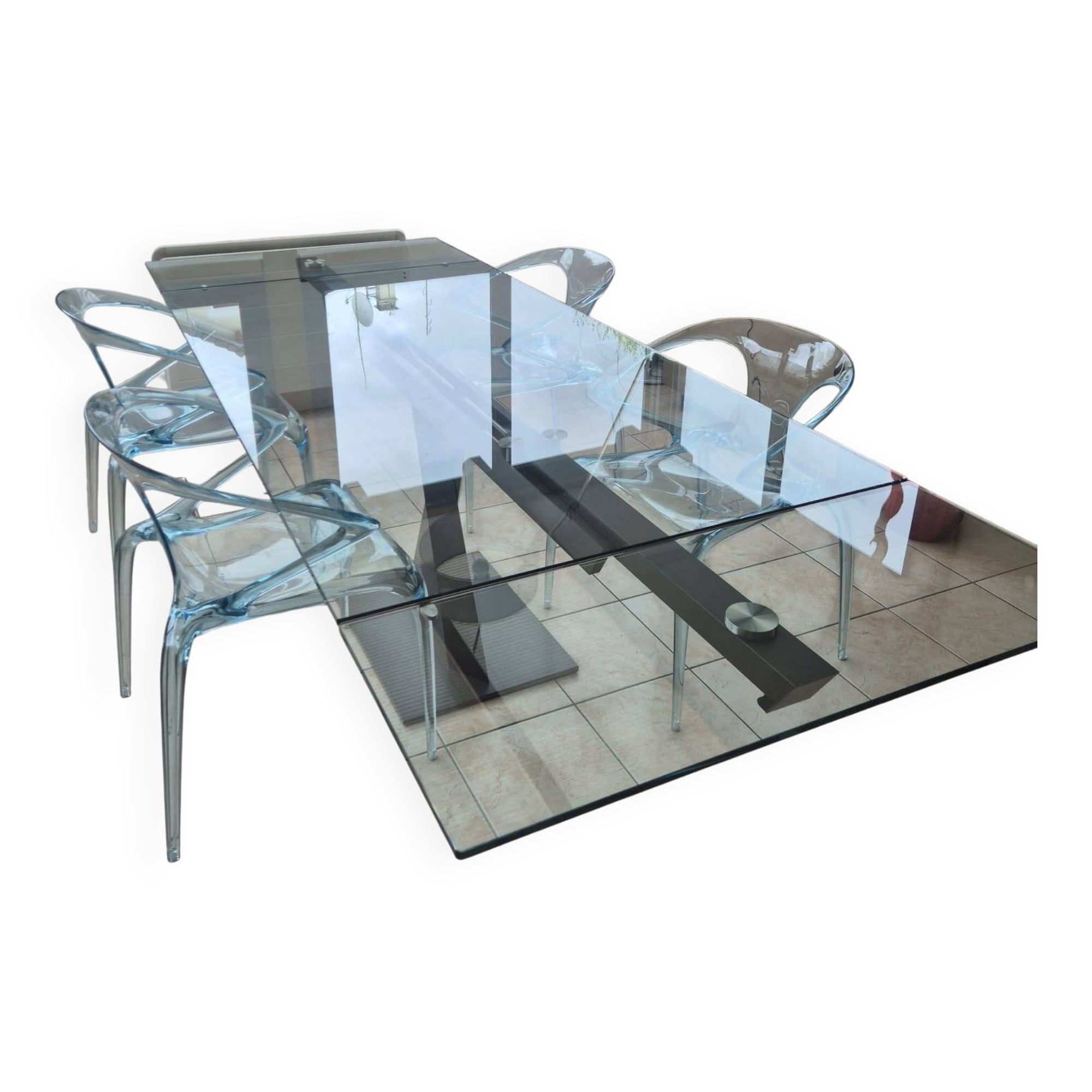 Table Axel Roche Bobois + 4 chaises Ava