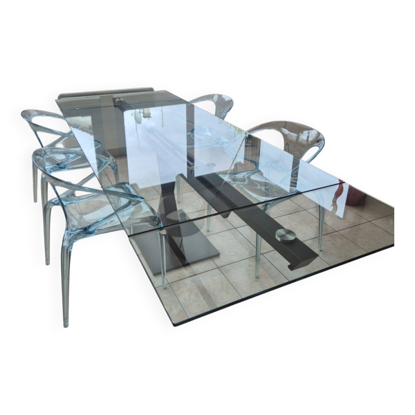 Table Axel Roche Bobois + 4 chaises Ava