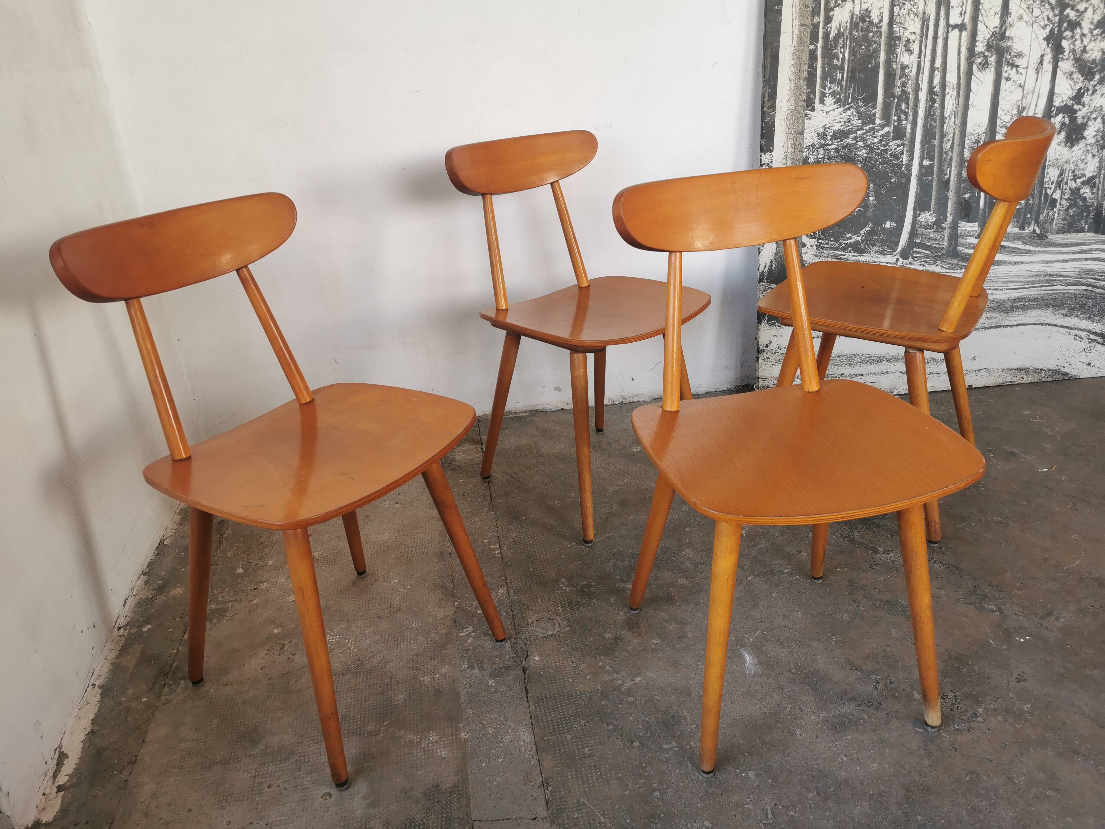 Set of 4 Hiller chairs, vintage 1960