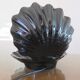 Black ceramic shell lamp and white opaline ball 1970
