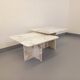 Pair of vintage nesting coffee tables in white marble from the 1970s.