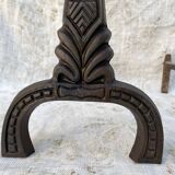 Paire de chenets Art déco en fonte