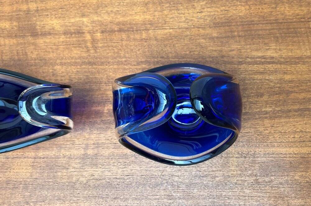 Vintage vase and bowl in art glass from Bayel, France, 1970s, set of 2.