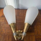 Wall lamp in brass and plastic