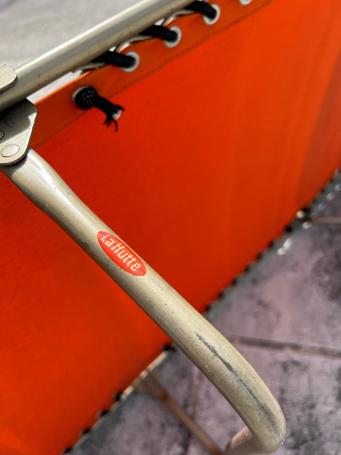 Vintage deckchair 1970 orange