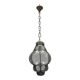 Wrought Iron Tinted Blue Murano Glass Light Pendant 1960’s