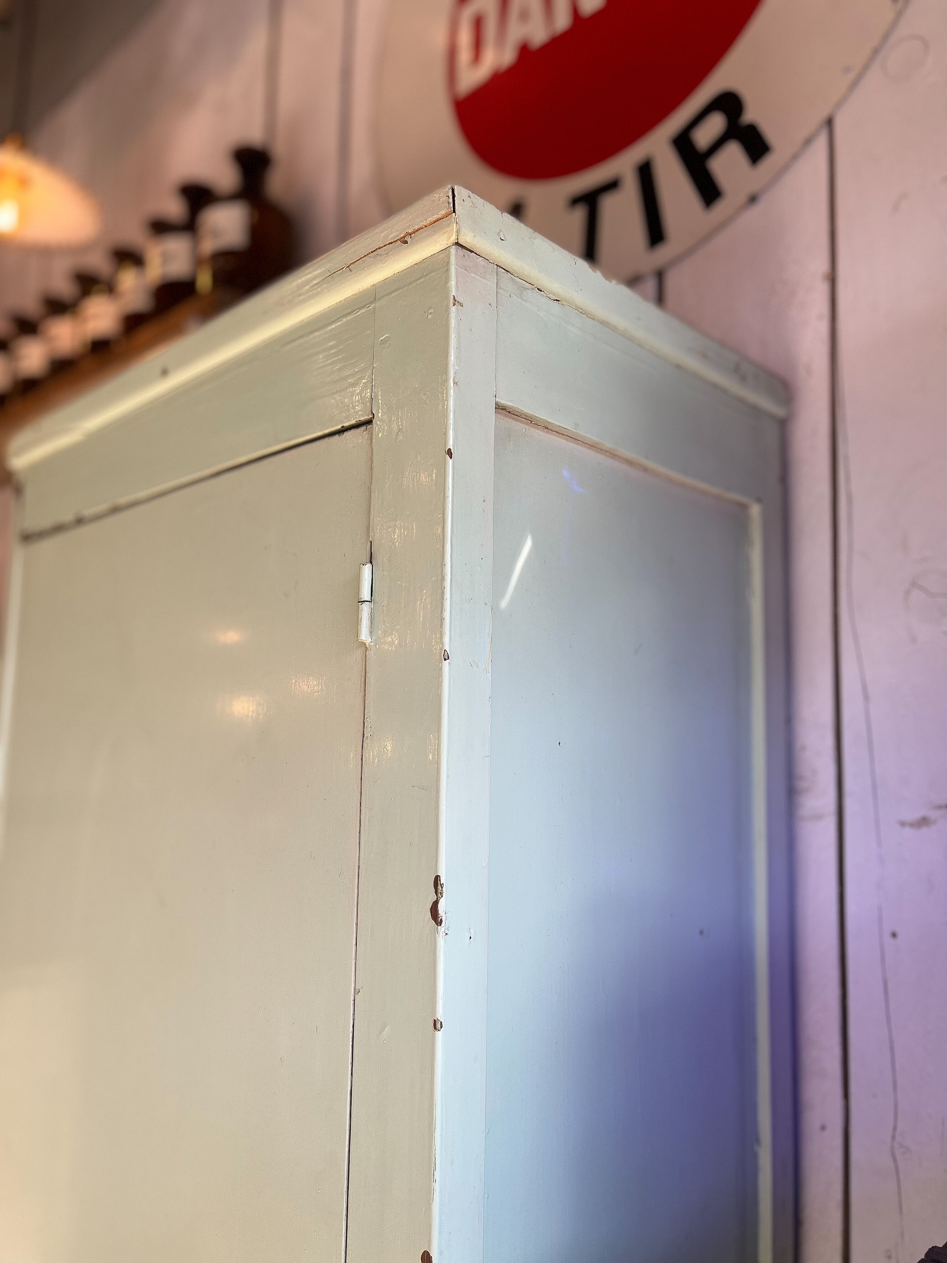 Old original green patina cabinet