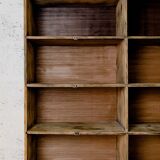 Factory locker cabinet, wood and green
