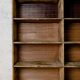 Factory locker cabinet, wood and green
