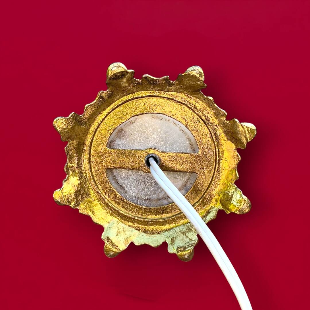 Antique lamp base in gilded brass and onyx – H26 cm – 1960s