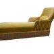 Chaise longue vintage jaune ocre / fauteuil / canapé avec franges