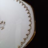 Diamond dish in Limoges porcelain decoration gallant scene