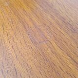 Tall chest of drawers in wood and rattan with splayed legs