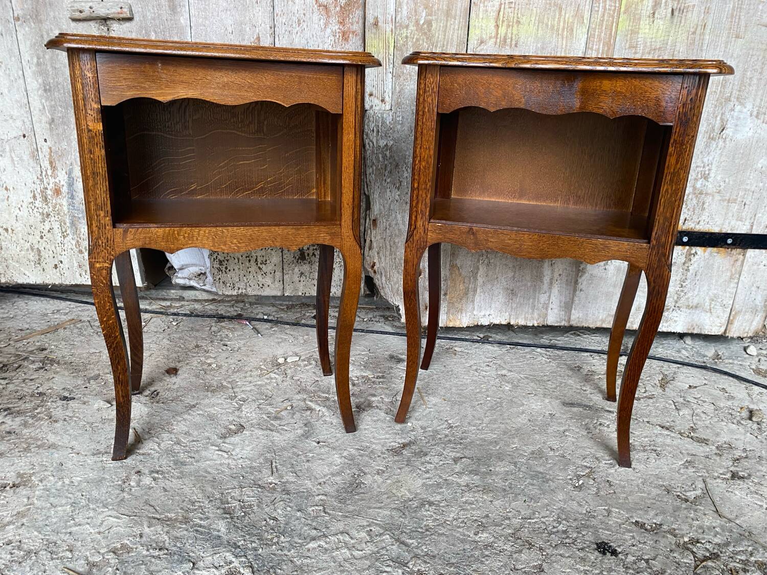 Louis XV Style Nightstand with Drawer + Vintage Case #D50