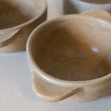Set caquelon and 3 stoneware bowls