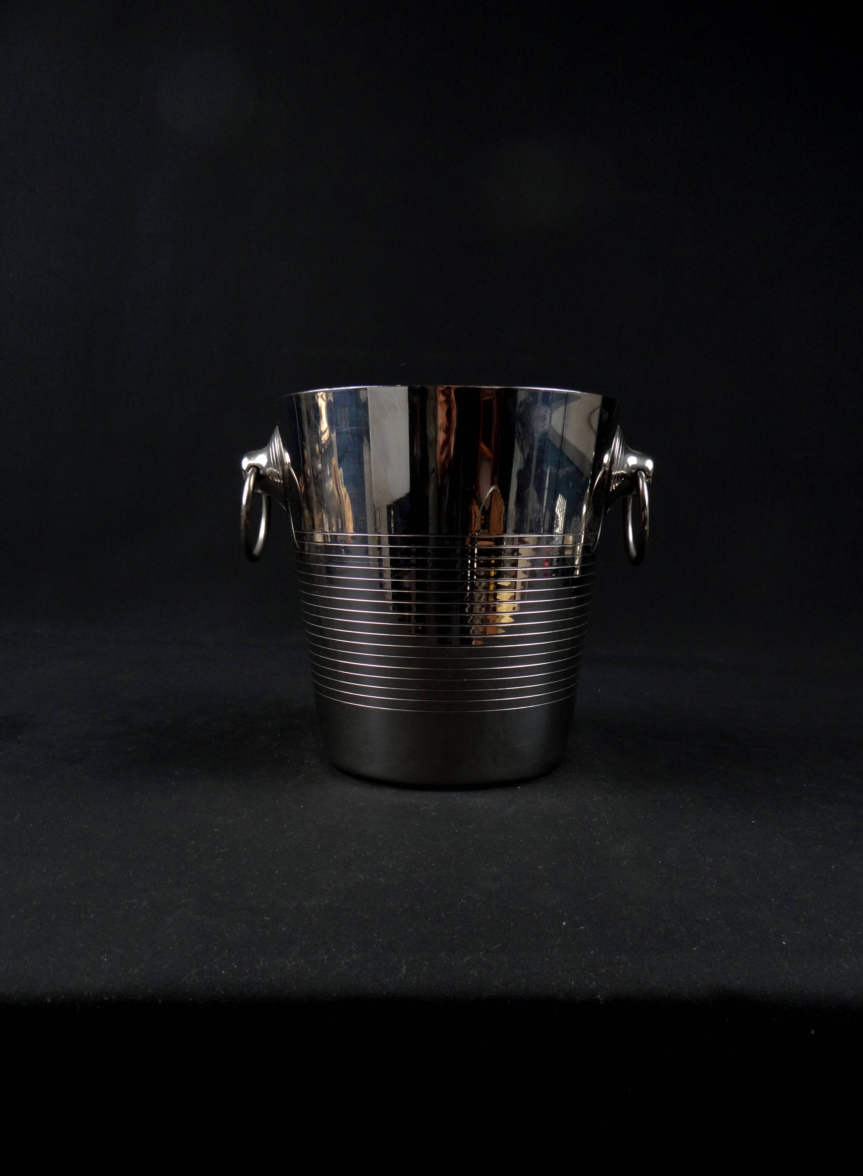Vintage 1970s stainless steel champagne bucket by Létang Rémy