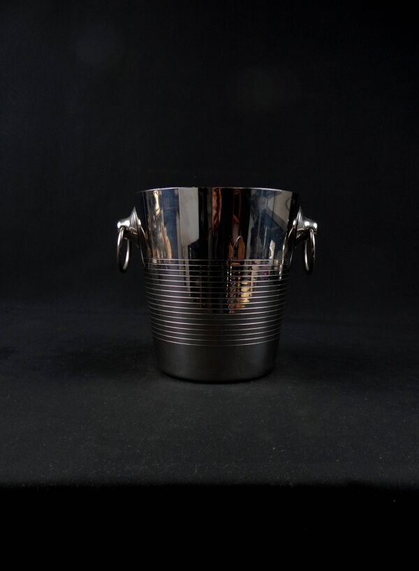 Seau à champagne en acier inoxydable par Létang Rémy vintage années 70