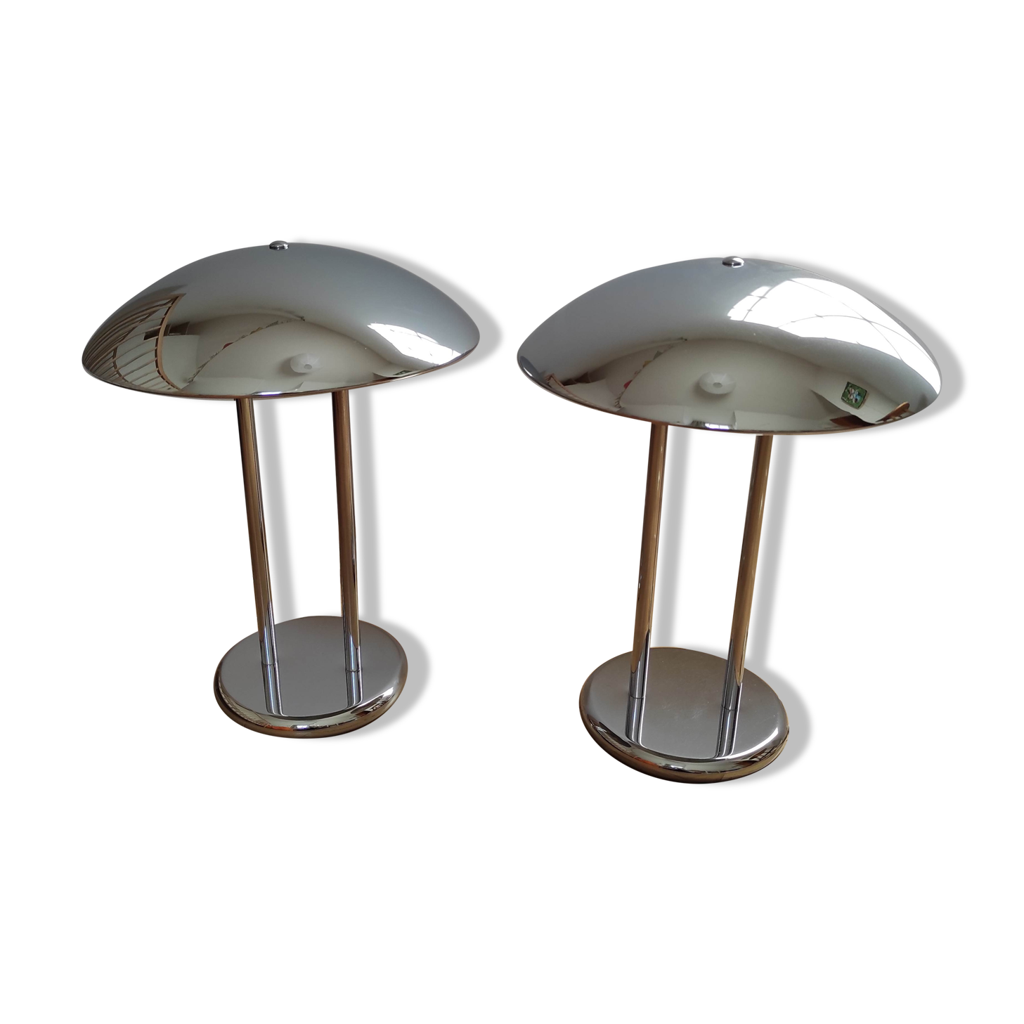 Paire de lampes champignon design Robert Sonneman 1989
