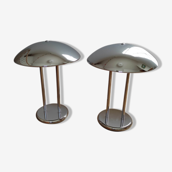 Paire de lampes champignon design Robert Sonneman 1989