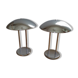Paire de lampes champignon design Robert Sonneman 1989