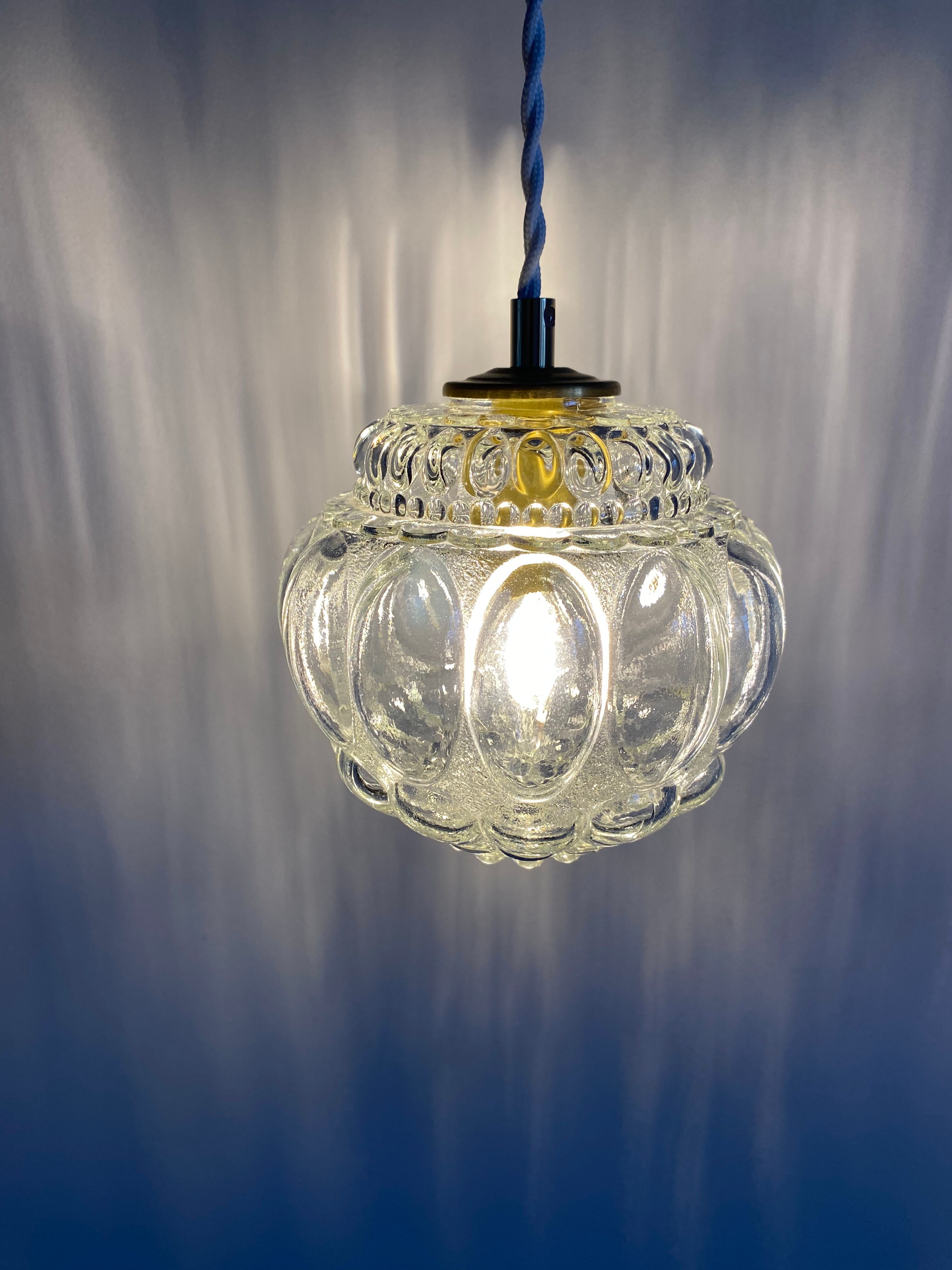 Vintage molded glass globe lamp