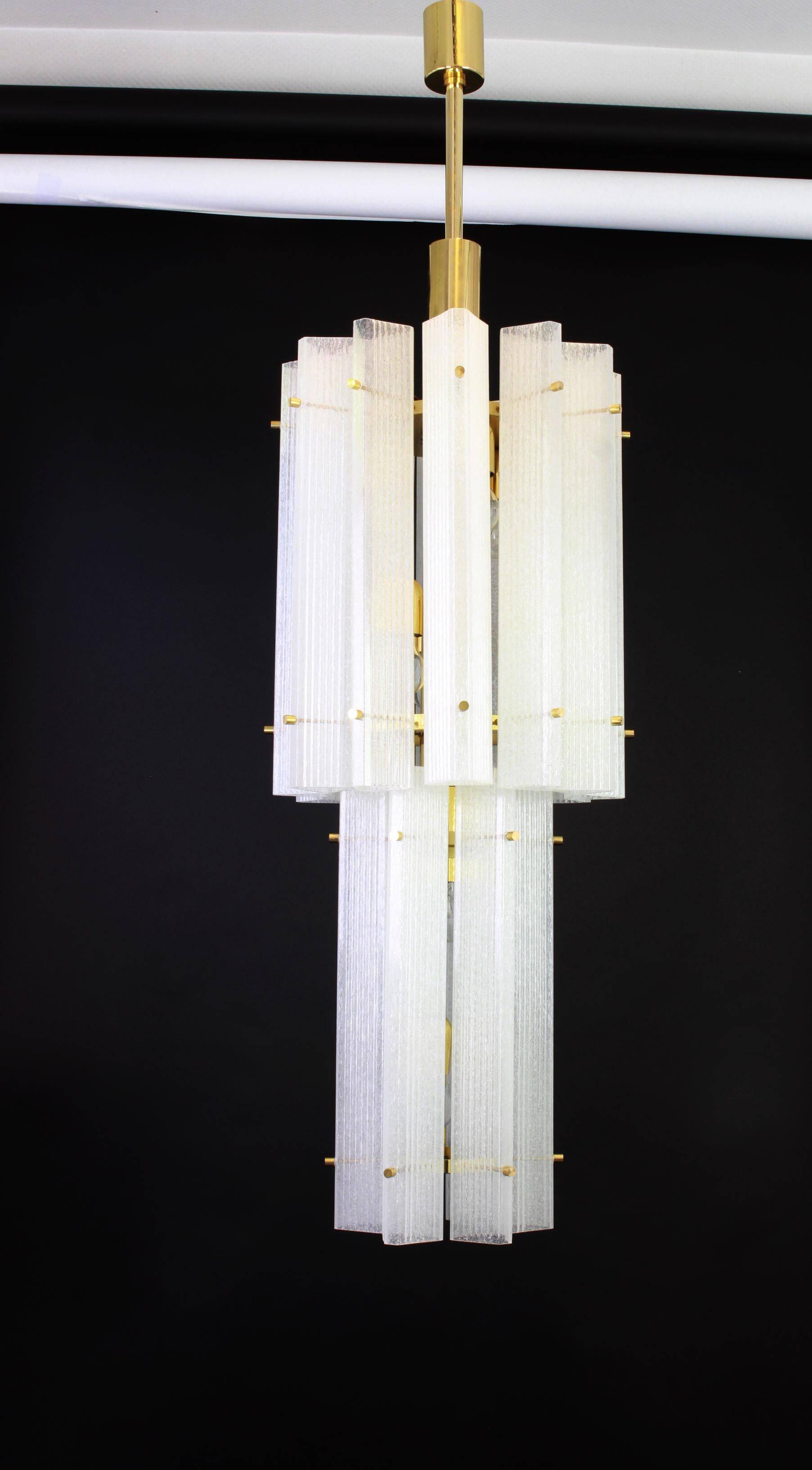 Murano glass ice pendant by Limburg, Germany, 1970s