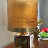 Golden ceramic lamp from the 70s