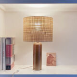 Sandstone and rabane lamp