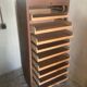 Vintage mid century wooden curtain binder cabinet