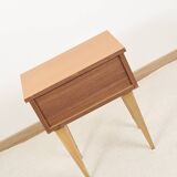 Vintage bedside table in blond oak