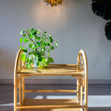 Rolling trolley in rattan from the 70s