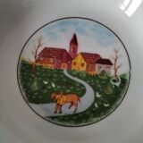 Set of 5 Italian ceramic dishes with country decor