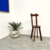 Brutalist chair in solid oak, 1900
