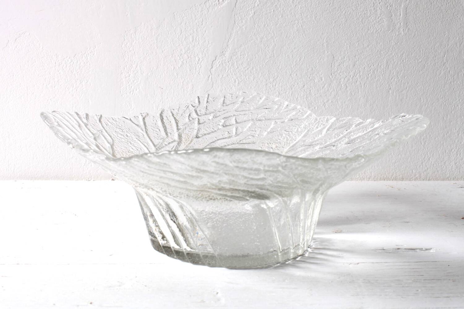 Mid-Century Finnish Glass Bowl: Lasisepät Mäntsälä 'Forest' Design / 1970s