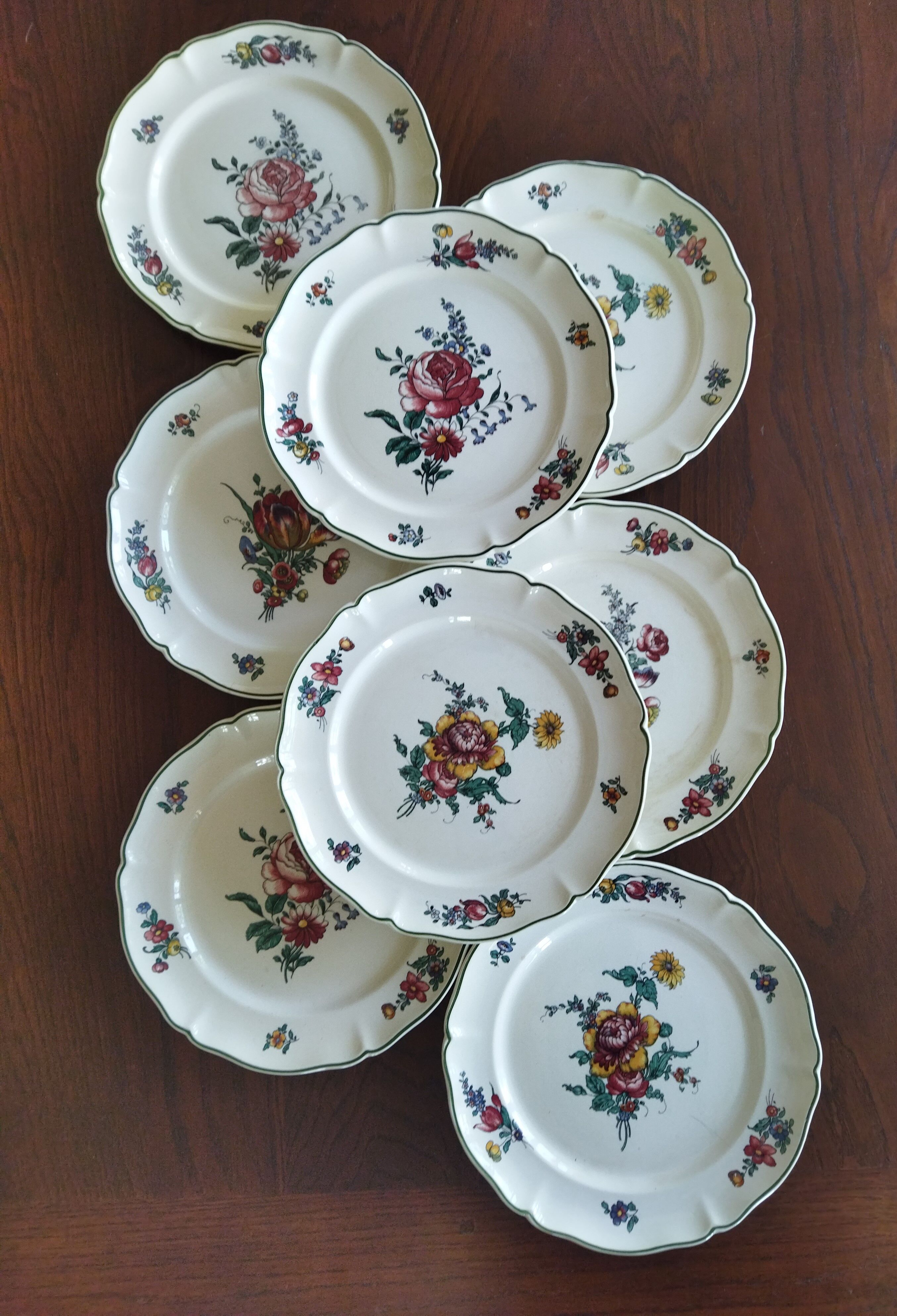 8 flat plates Villeroy & Boch Mettlach 1562 Vieux Strasbourg / Alt