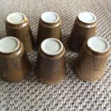 Series of 6 sandstone cups