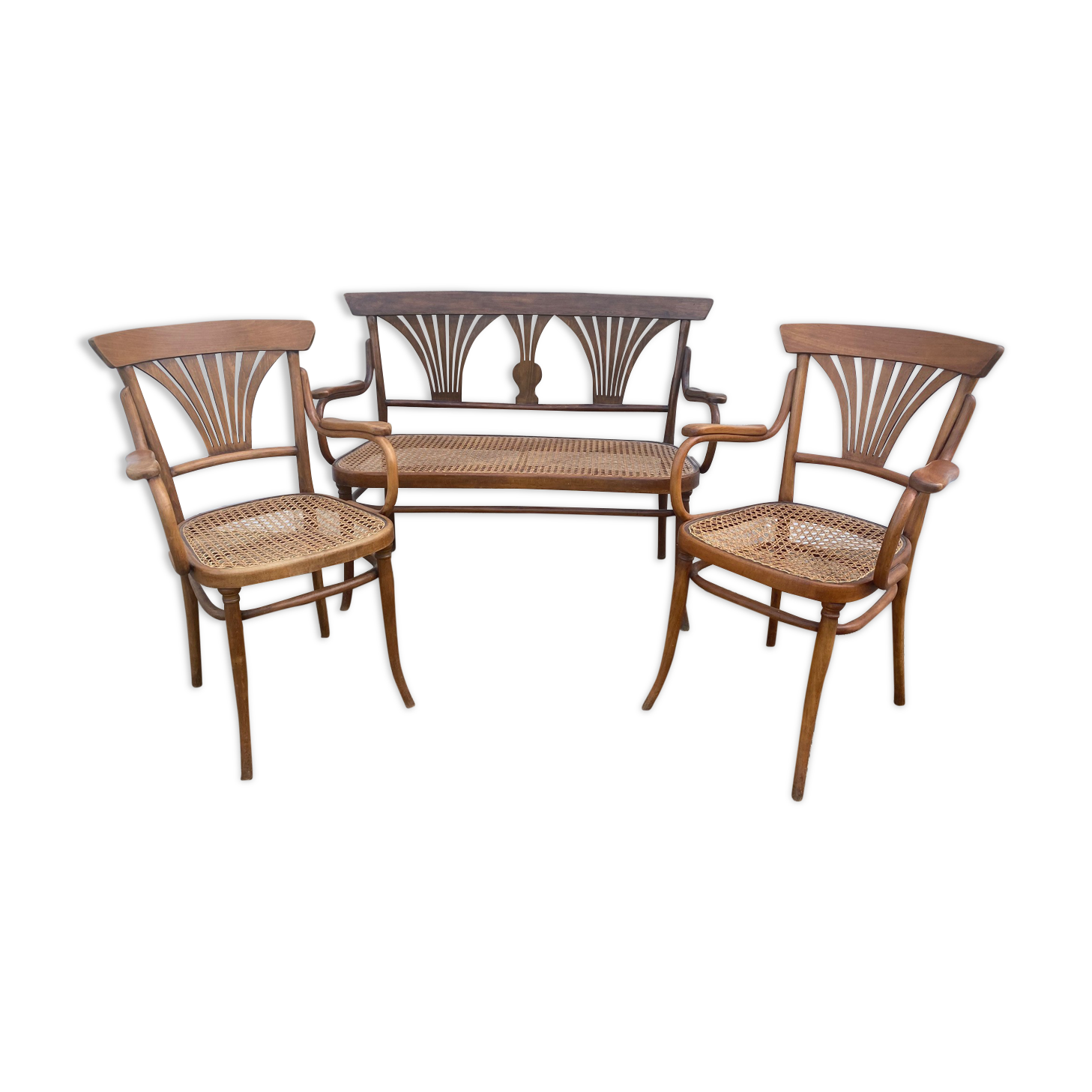 Thonet set bench and two armchairs