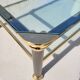 Vintage glass and brass coffee table from the 70s and 80s, Italian design