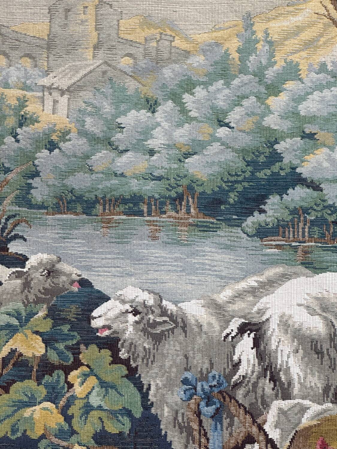 Aubusson-style Jacquard tapestry "Berger Galant"