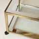 Table basse en laiton, verre et miroir 1970
