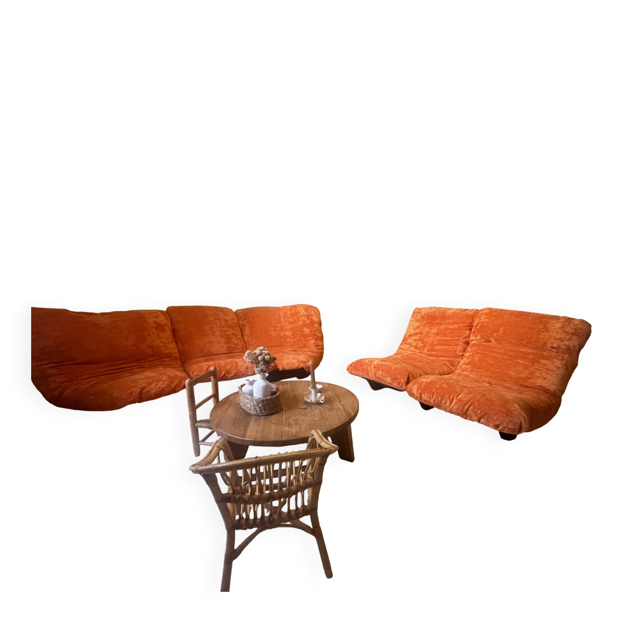 Rare vintage modular canapé for 5 people - Ligne Roset - Marsala model